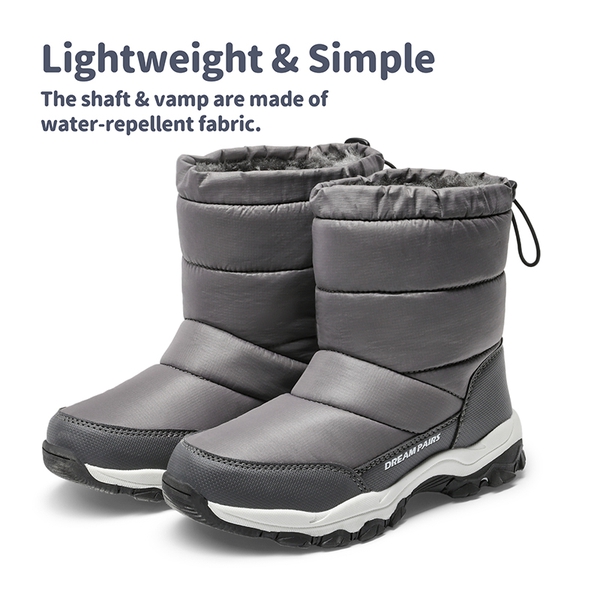 Waterproof Kids Snow Boots - DARK GRAY - 4